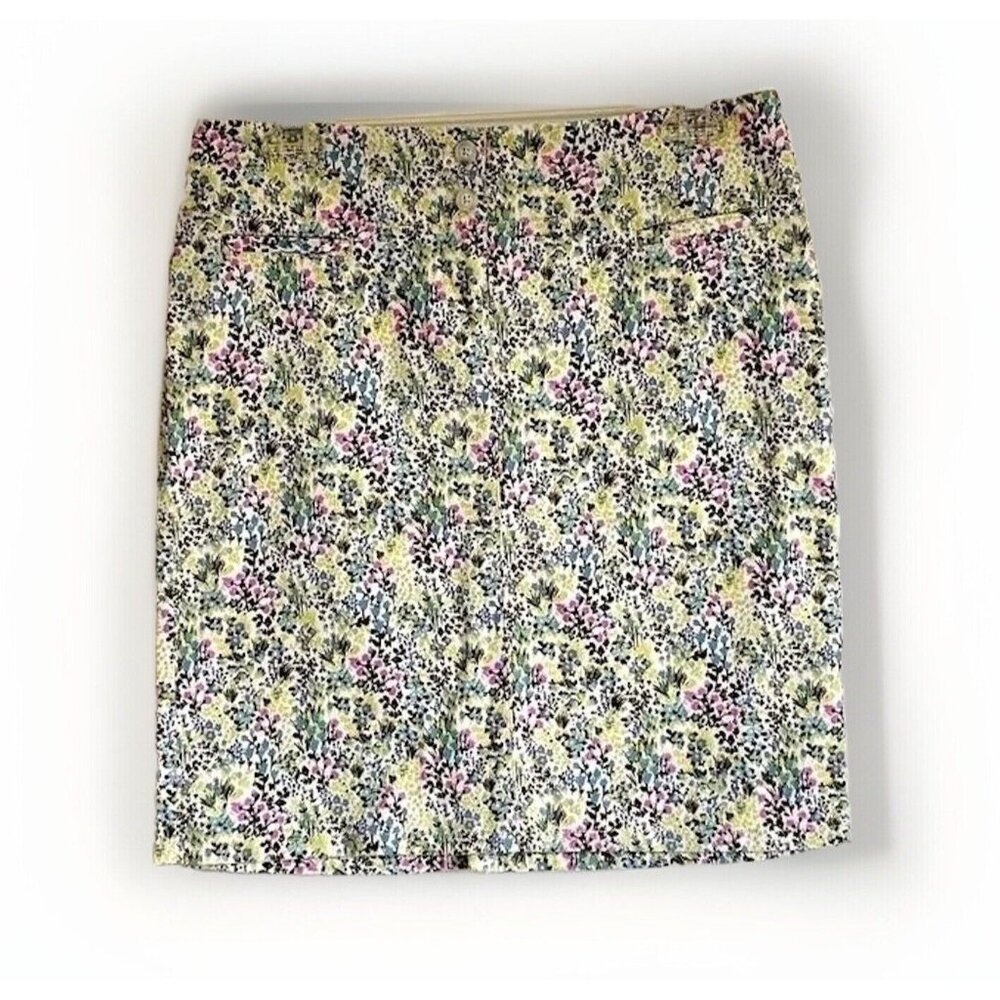 J. Jill Live In Chino Floral Mini Skirt Women’s 4P Flower Garden Cottagecore